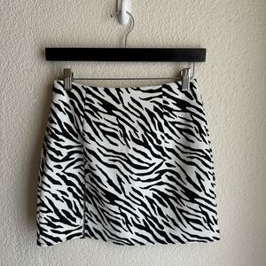 Black and White Zebra Print Skirt